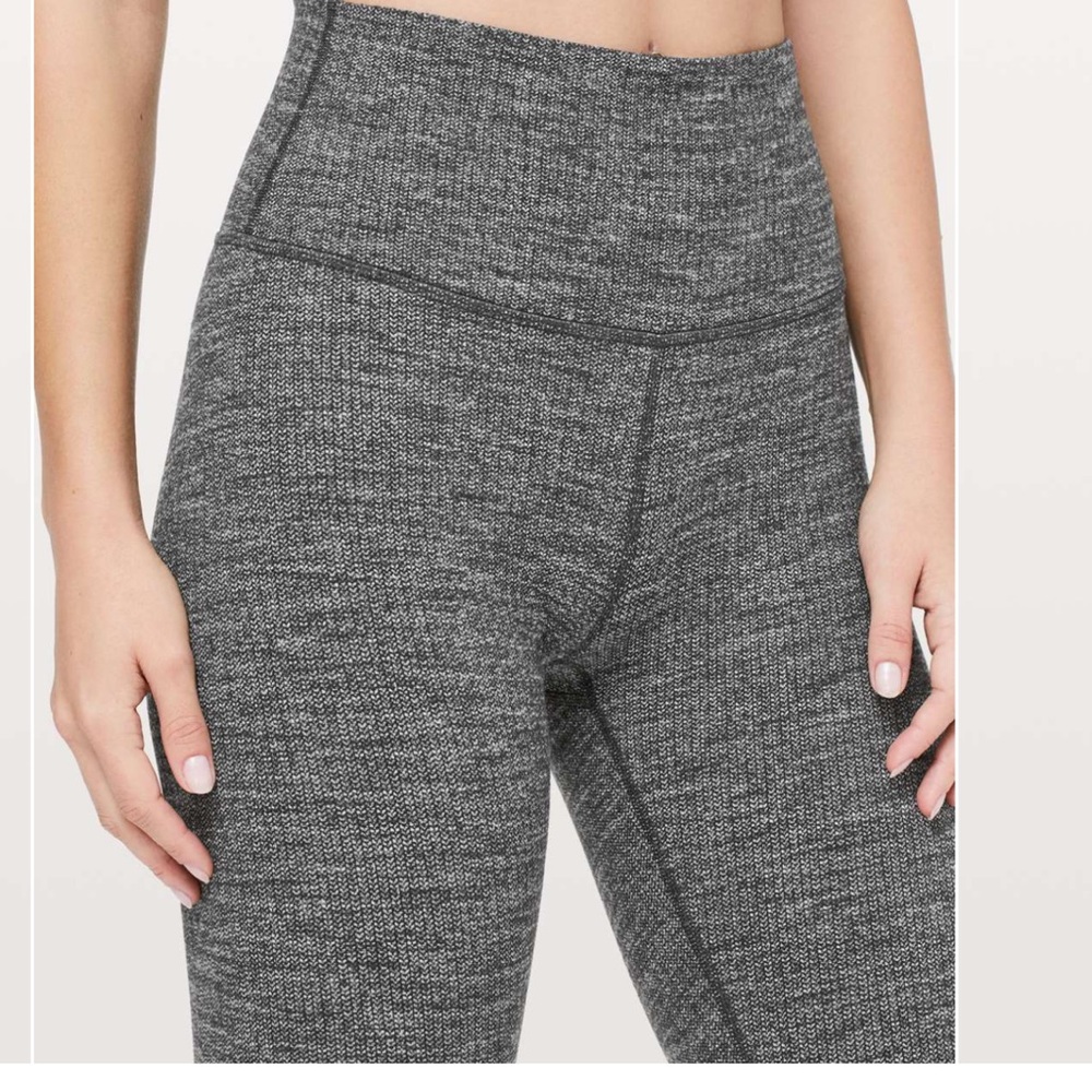 Lululemon Wunder Under high waisted full length Gray knit Leggings size 8 - Picture 3 of 9